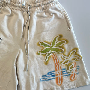 Palm Angels Palm Neon Sweat Shorts Off-White/Multi
