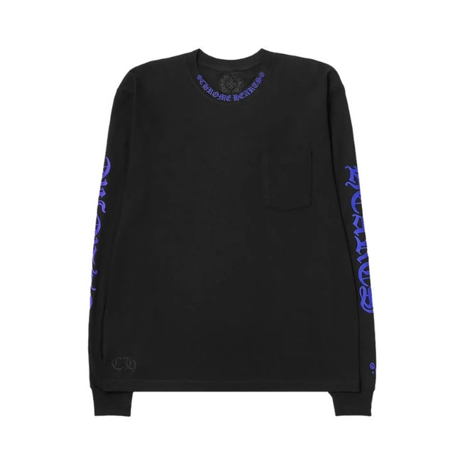 Chrome Hearts Long Sleeve Pocket Crew Hot Blue/Black