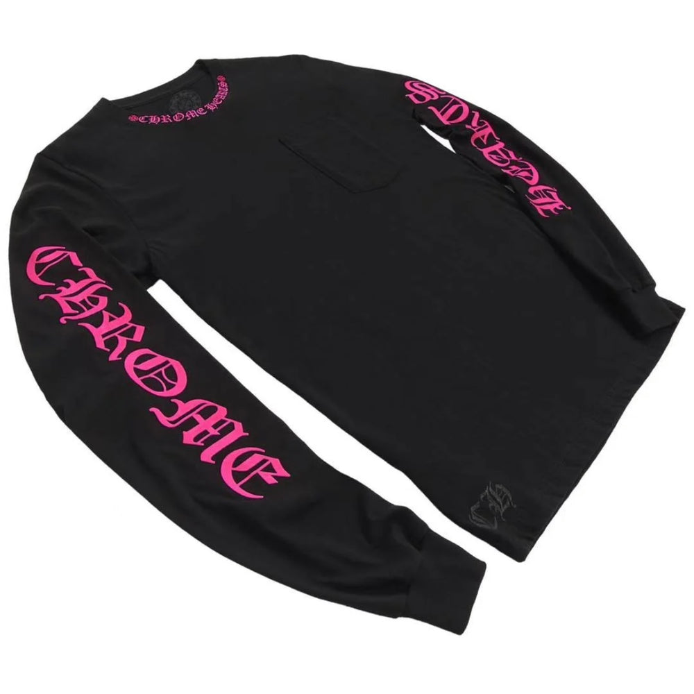 Chrome Hearts Long Sleeve Pocket Crew Hot Pink/Black