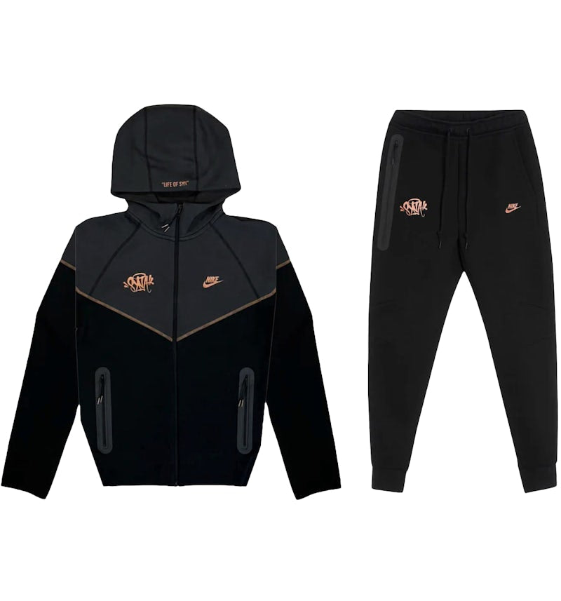 Nike Sportswear x Central Cee Tech Fleece Hoodie & Joggers Set Black/Metallic Red Bronze