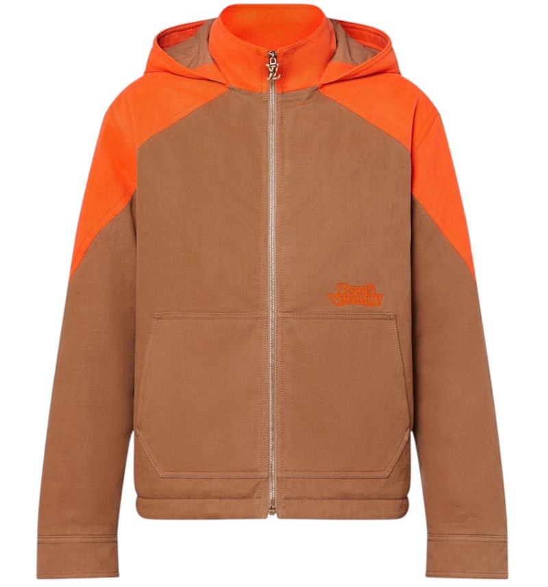 Louis Vuitton Hooded Padded Denim Jacket Orange/Brown
