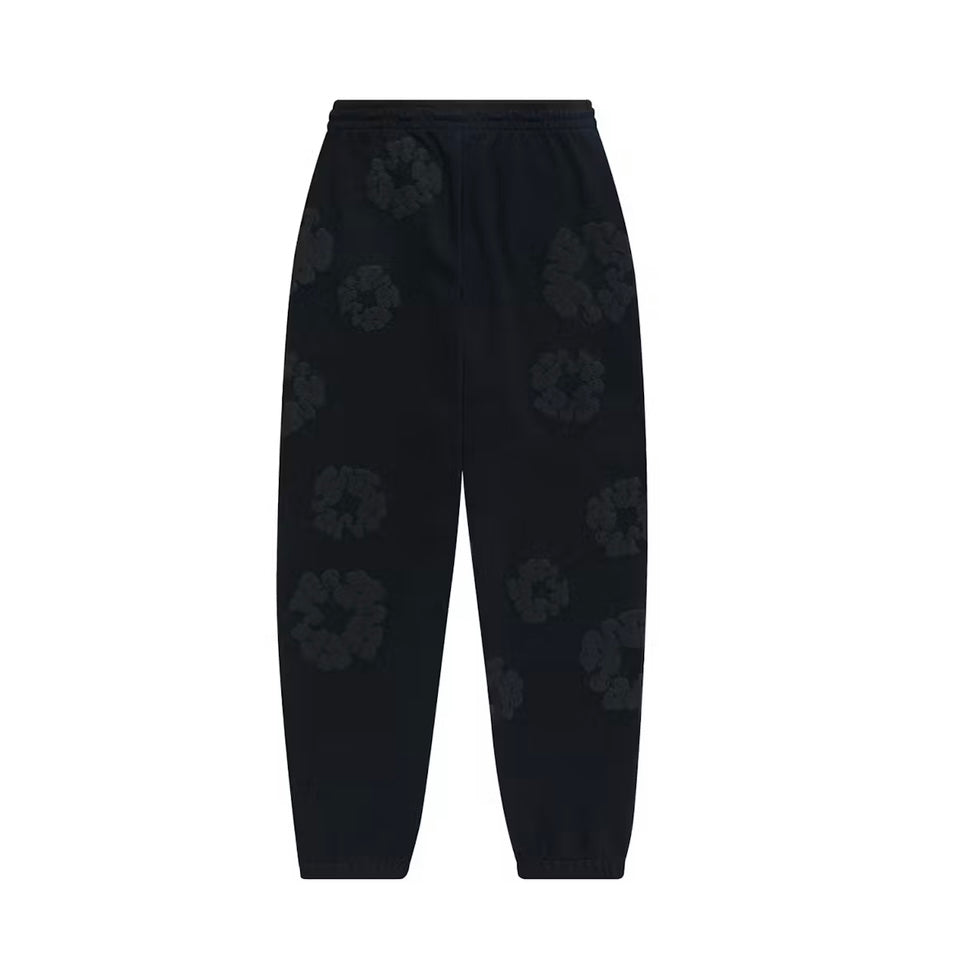 Denim Tears Cotton Wreath Sweatpants Black Monochrome