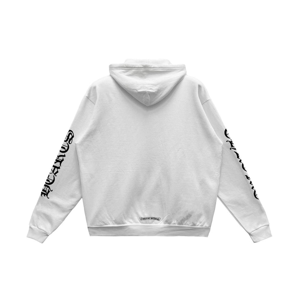 Chrome Hearts Monogram Vertical Logo White Zip Up Hoodie