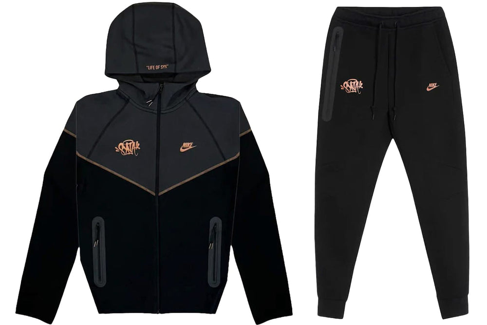 Nike Sportswear x Central Cee Tech Fleece Hoodie & Joggers Set Black/Metallic Red Bronze