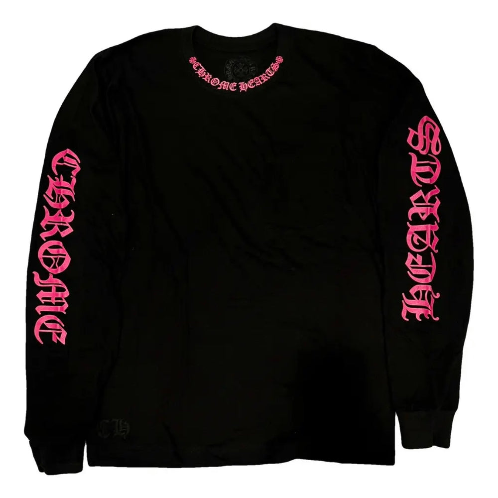 Chrome Hearts Long Sleeve Pocket Crew Hot Pink/Black