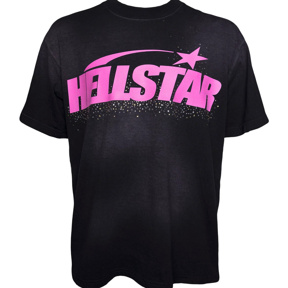 Hellstar Rhinestone Logo Tee Pink/Black