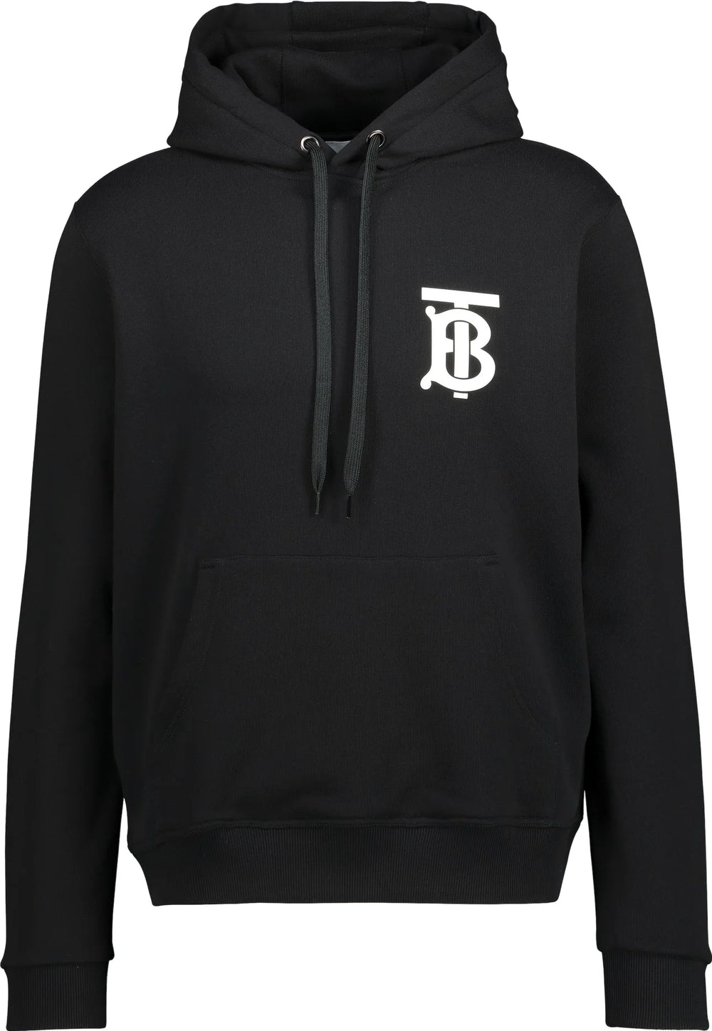 Burberry Monogram Motif Cotton Drawstring Hoodie Black