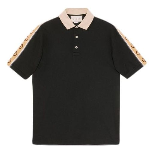 Gucci Black G Logo Stripe Polo T-Shirt