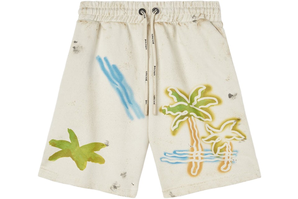 Palm Angels Palm Neon Sweat Shorts Off-White/Multi