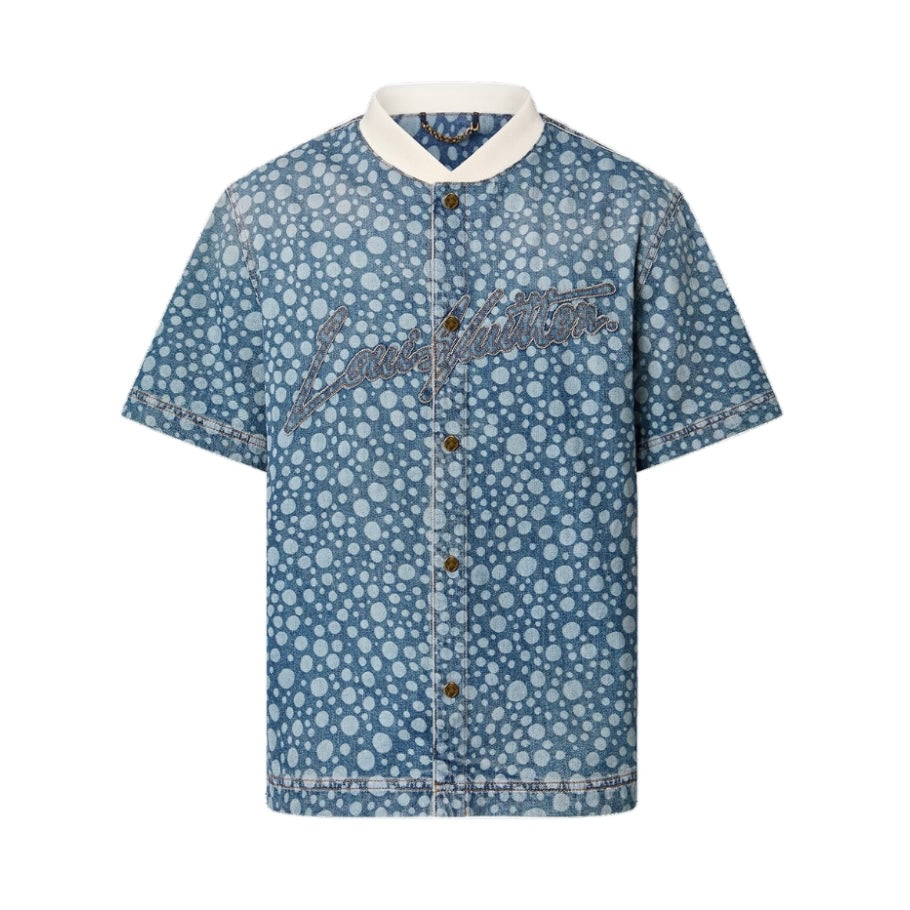 LV X YK Infinity Dots Denim Shirt Blue