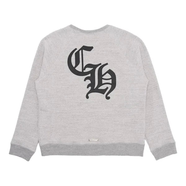 Chrome Hearts CH Logo Cross Leather Patch Grey Sweatshirt