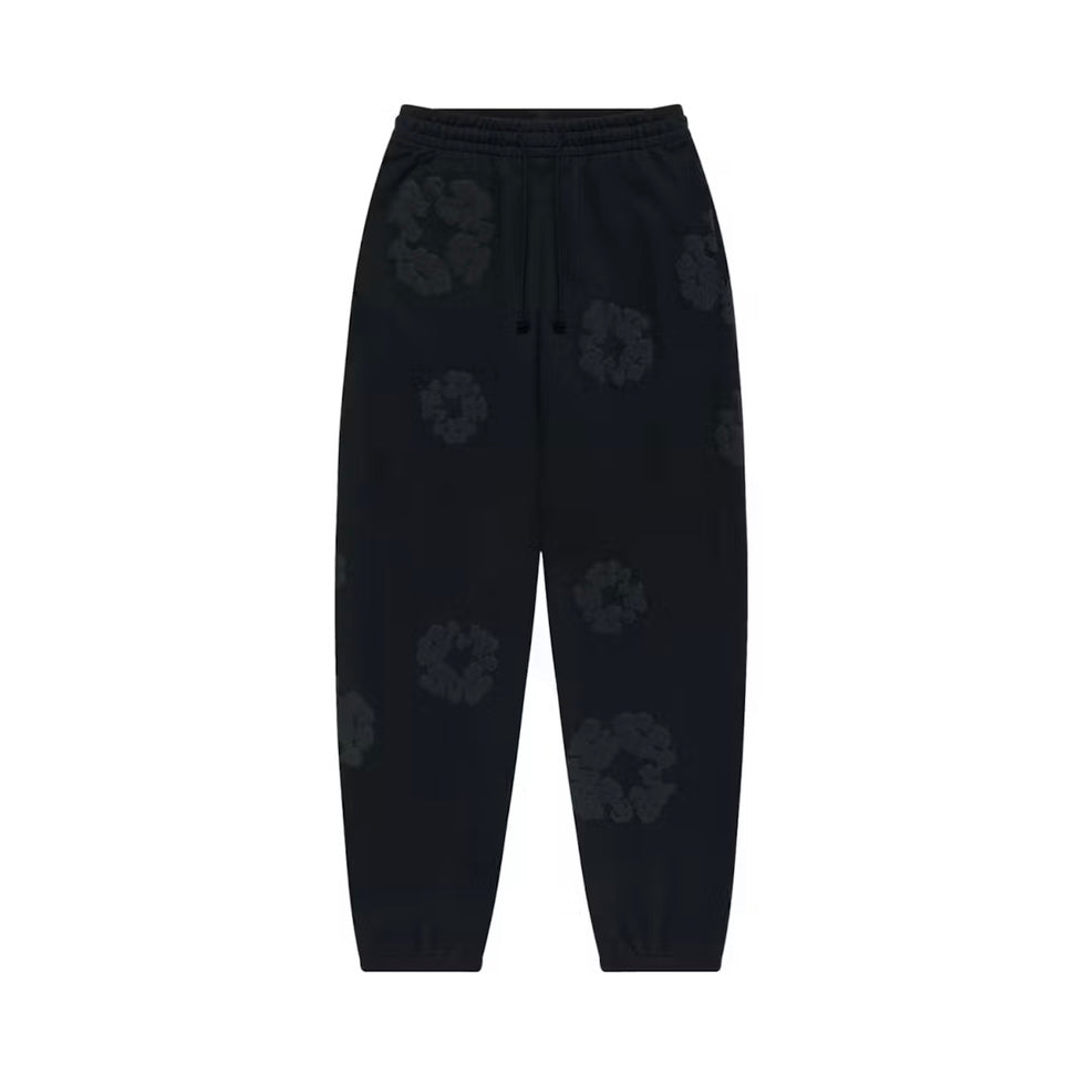 Denim Tears Cotton Wreath Sweatpants Black Monochrome