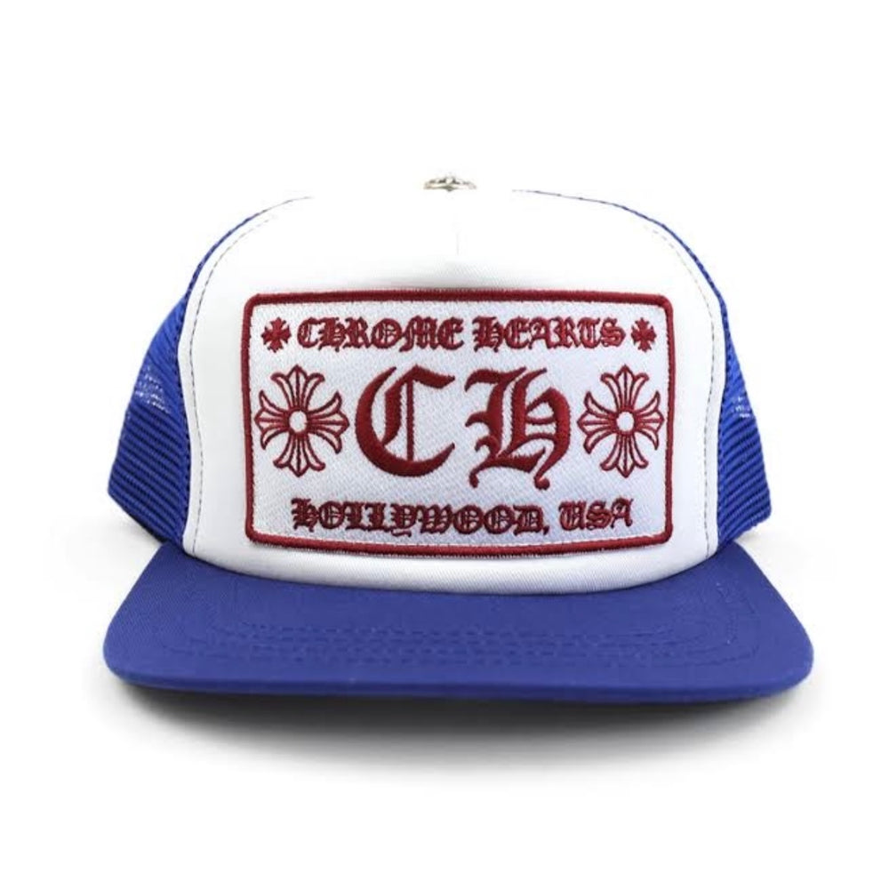 Chrome Hearts CH Hollywood Trucker Hat Blue/White