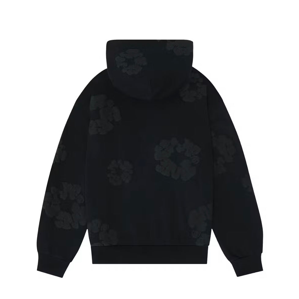 Denim Tears Cotton Wreath Hoodie Black Monochrome