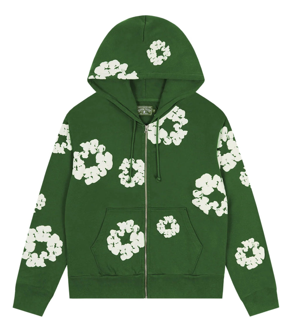 Denim Tears Cotton Wreath Zip Hoodie Green
