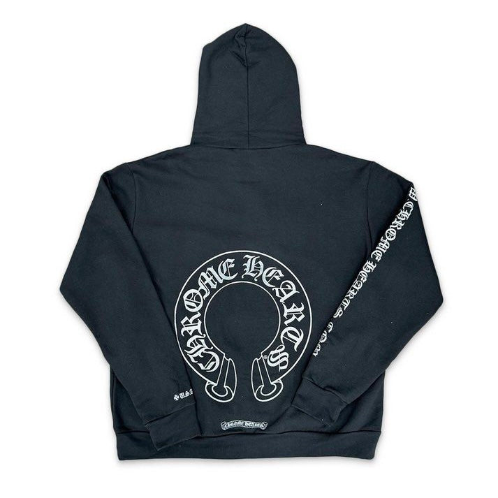 Sweat à capuche Chrome Hearts Silver Glitter Noir