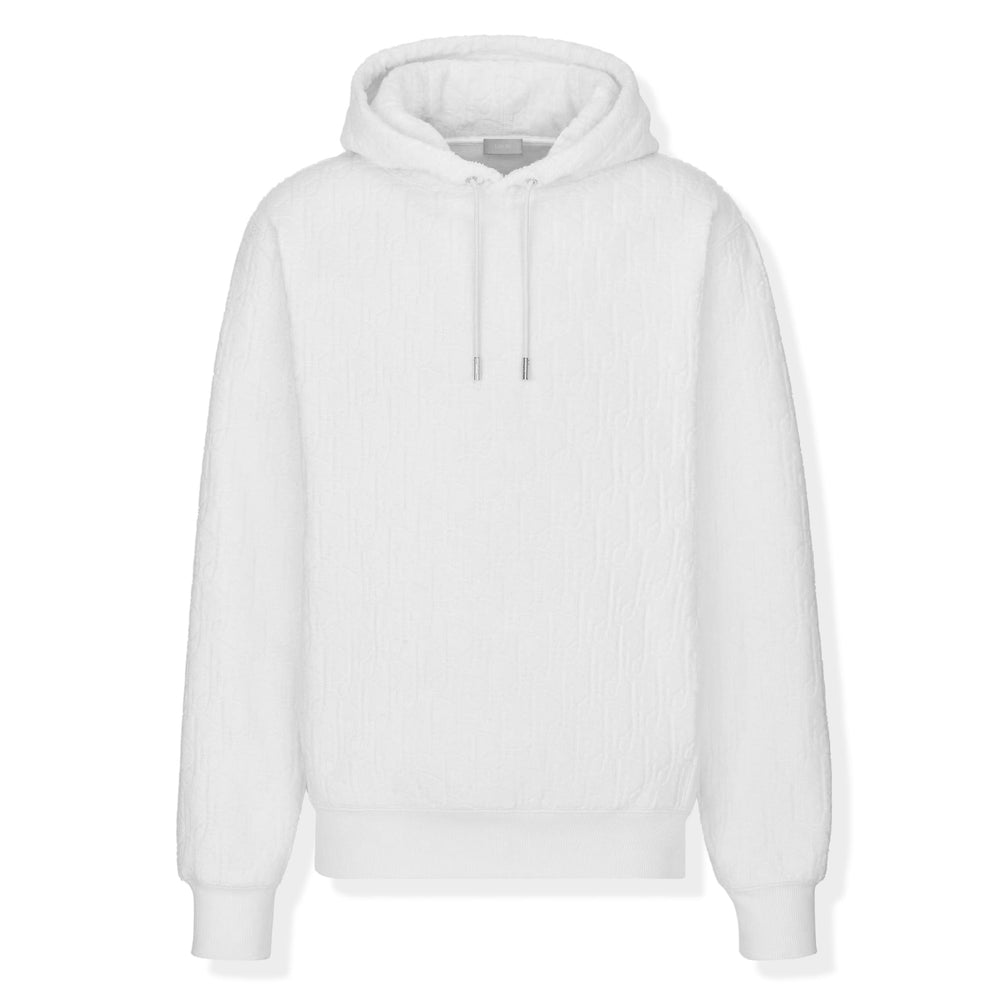 Dior Oblique Relaxed-Fit Hooded Sweatshirt White