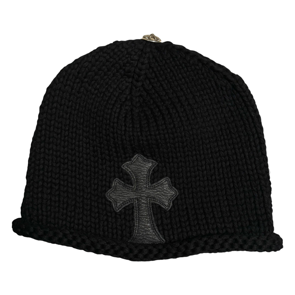 Chrome Hearts Beanie Black Cross Patch Wool