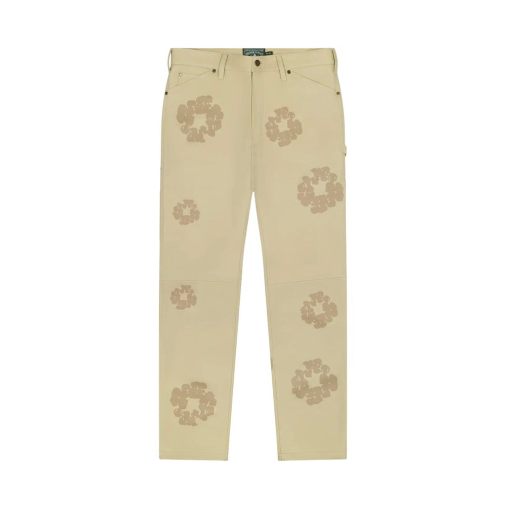 Denim Tears Cotton Wreath Leather Pants Beige