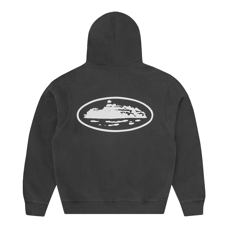 Corteiz Island Puff Print Zip Hoodie Black