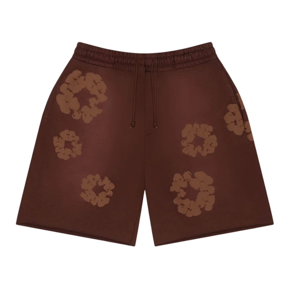 Denim Tears Mono Cotton Wreath Sweat Shorts Brown