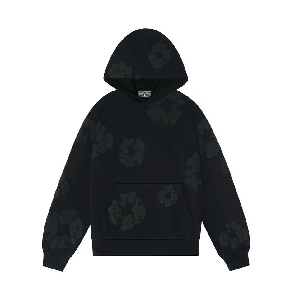 Denim Tears Cotton Wreath Hoodie Black Monochrome