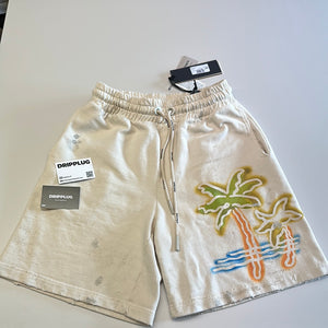 Palm Angels Palm Neon Sweat Shorts Off-White/Multi