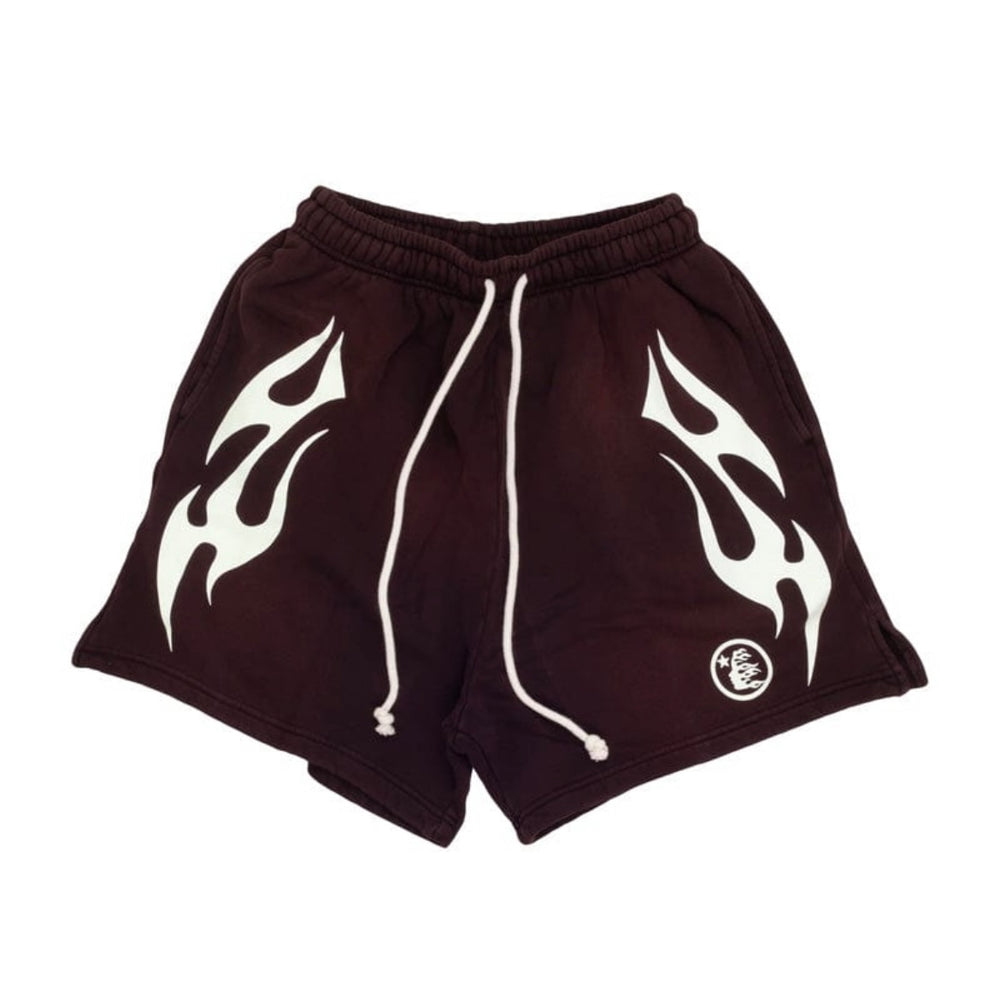 Hellstar Flame Shorts Brown