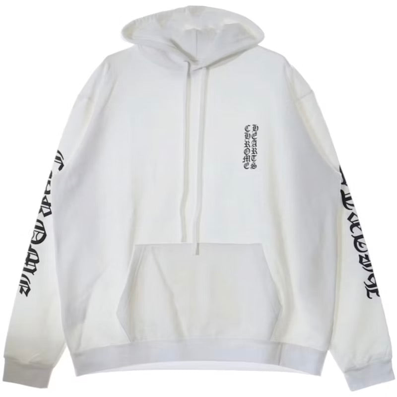Chrome Hearts Vertical Logo Hoodie White