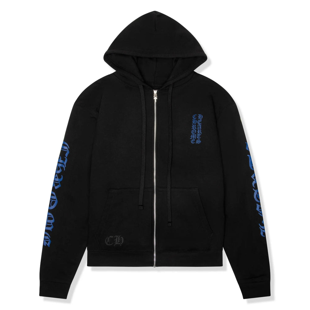 Chrome Hearts Thermal Letter Zip Up Hoodie Black/Blue