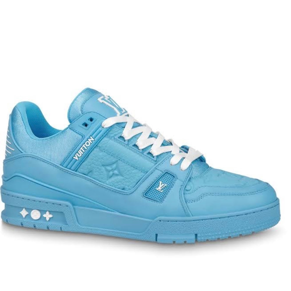 لويس فويتون المدرب الأزرق منقوش حرف واحد فقط