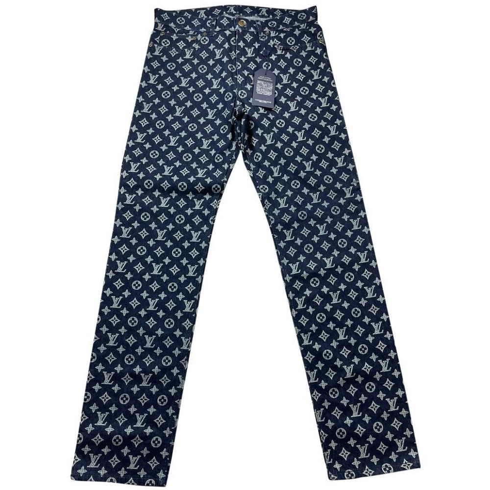 Jeans Louis Vuitton Blue Indigo Monogram (Kim Jones)