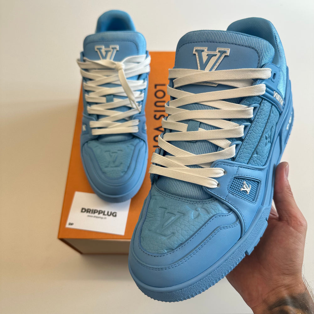 Louis Vuitton Trainer Blue Embossed Monogram