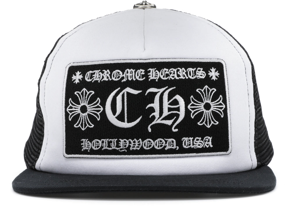 Cappello trucker Chrome Hearts nero/bianco