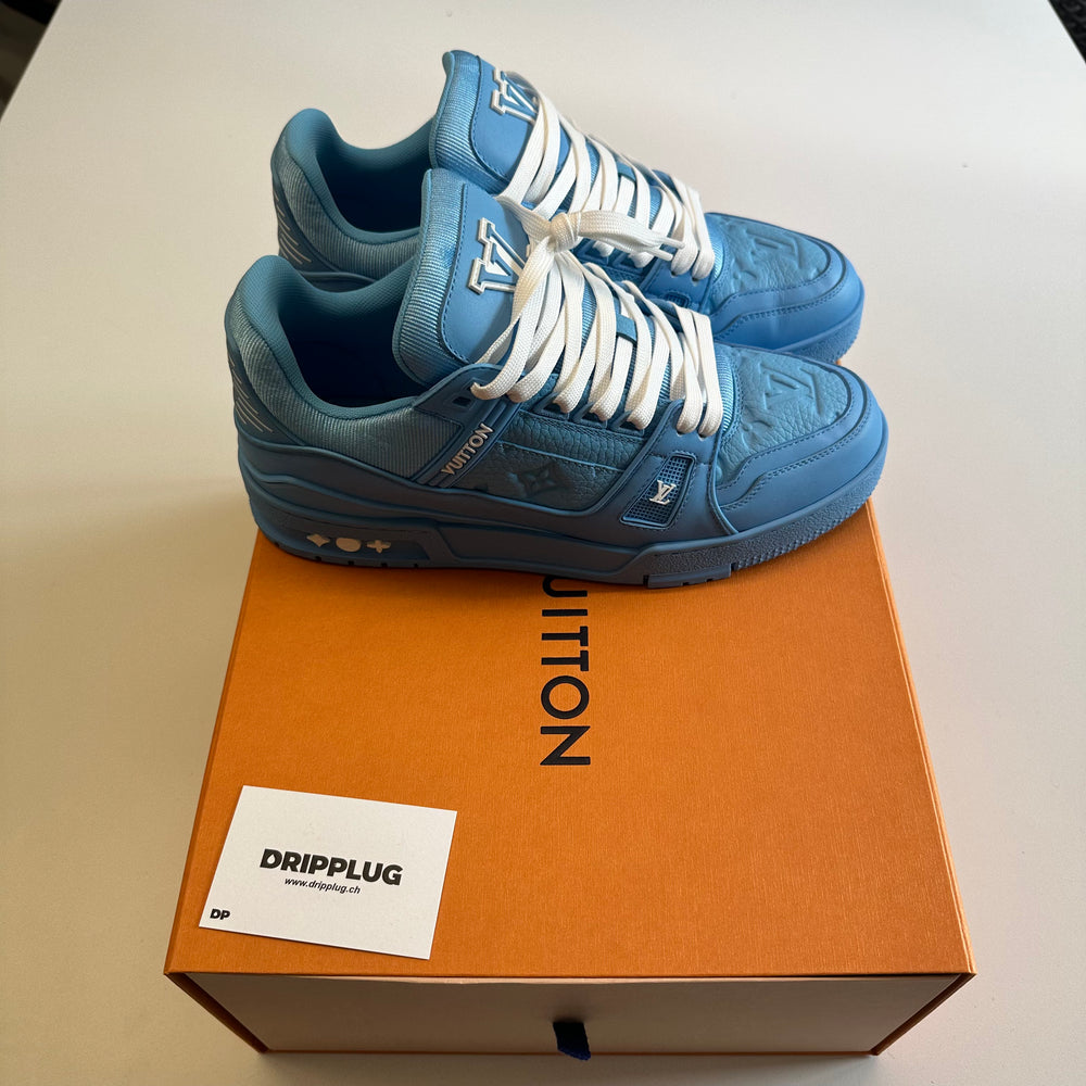 Louis Vuitton Trainer Blue Embossed Monogram