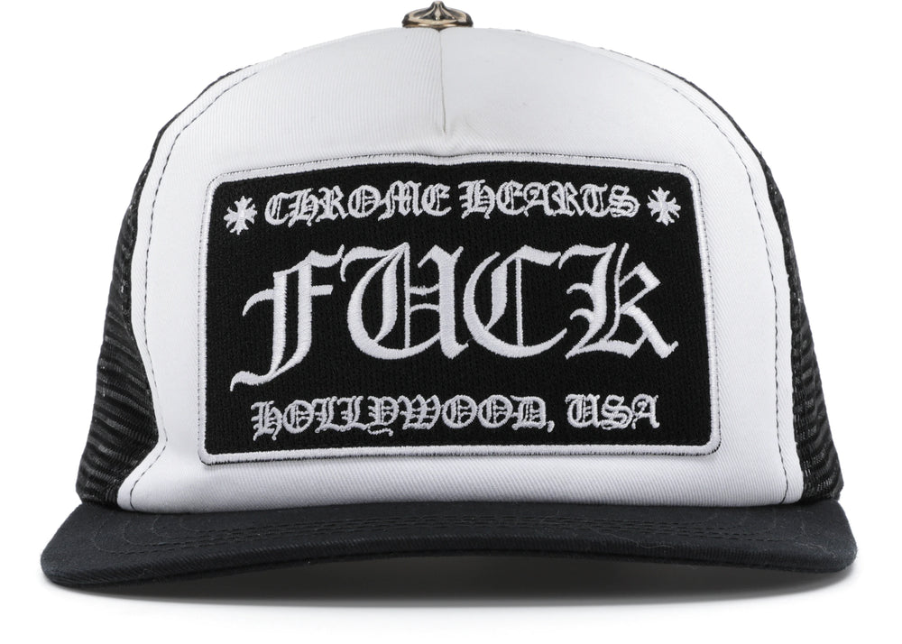 Cappello trucker Chrome Hearts Fuck Hollywood Nero/Bianco