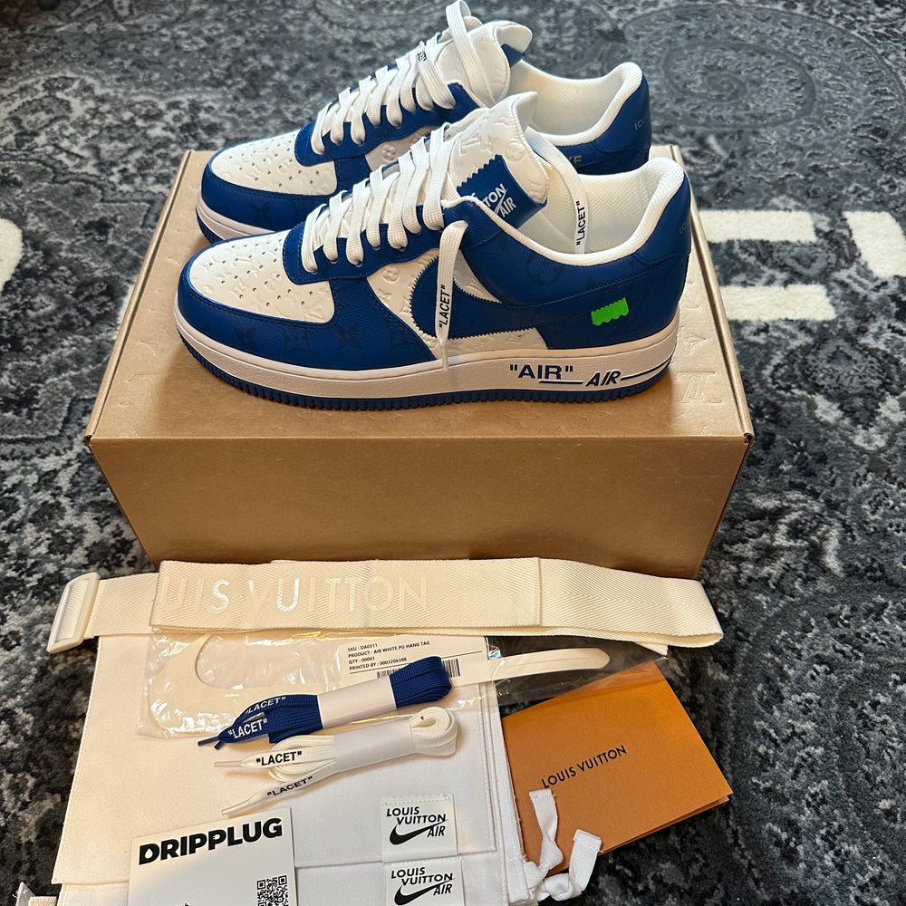 Louis Vuitton Nike Air Force 1 Low By Virgil Abloh White Royal