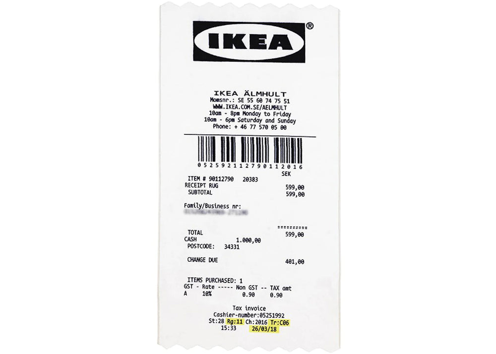 Virgil Abloh x IKEA Markerad Receipt Rug