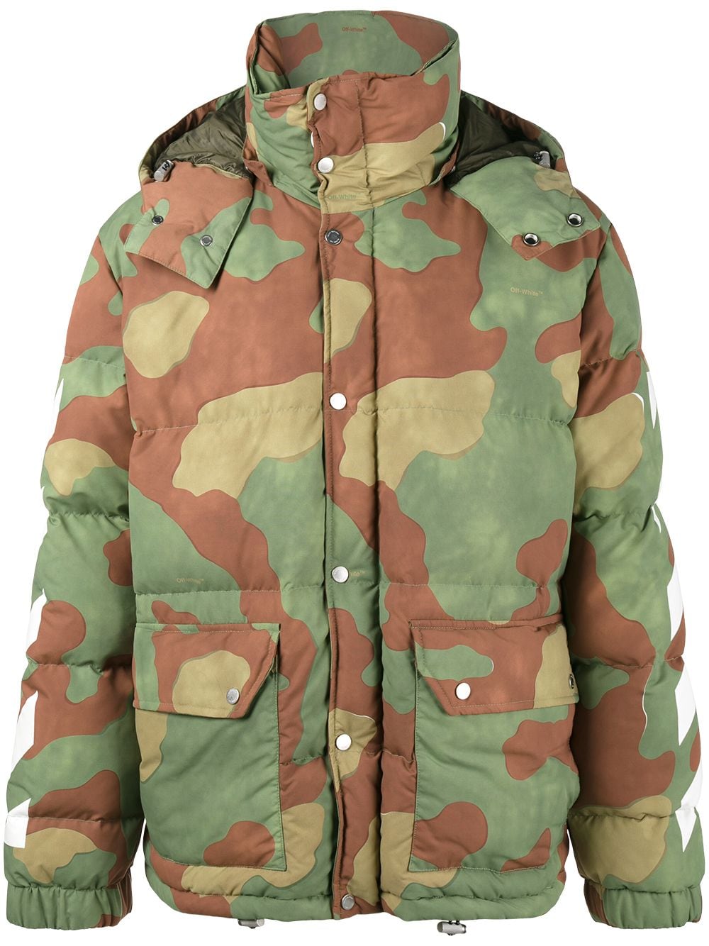 Off White Camouflage Down Jacket