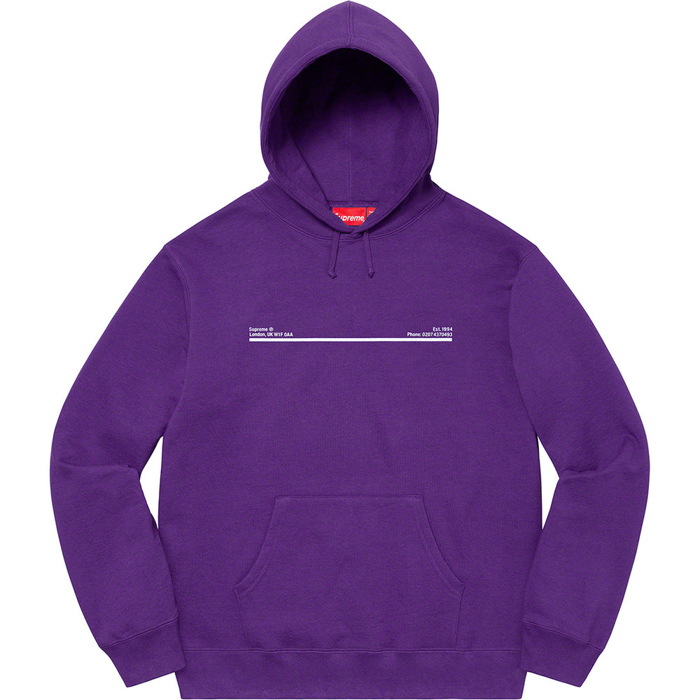 Supreme Felpa con cappuccio viola London FW20