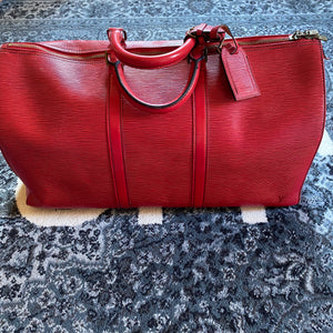 Louis Vuitton Keepall 50cm in red epi leather