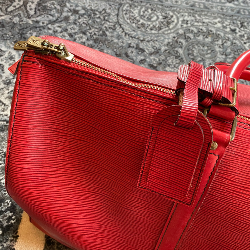 Louis Vuitton Keepall 50cm en cuir rouge épi