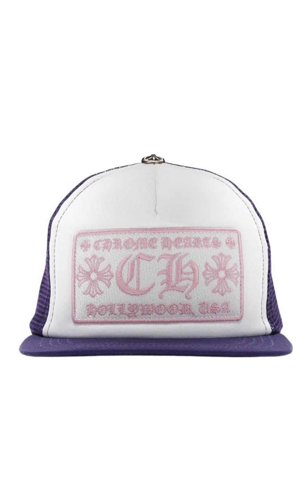 Chrome Hearts CH Hollywood Trucker Hat Purple/White/Pink