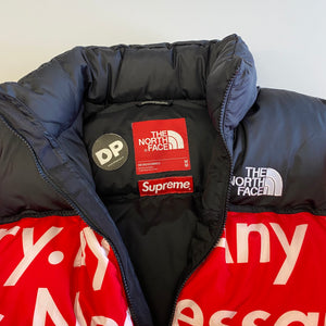 Supreme The North Face By Any Means Nuptse Jacket Red FW15