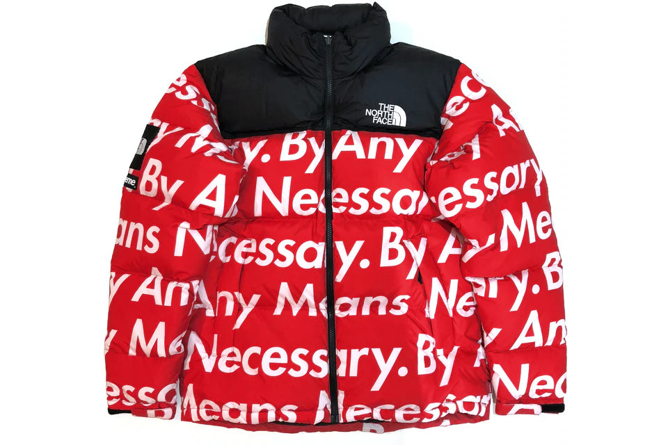 Supreme The North Face By Any Means Nuptse Jacket Red FW15