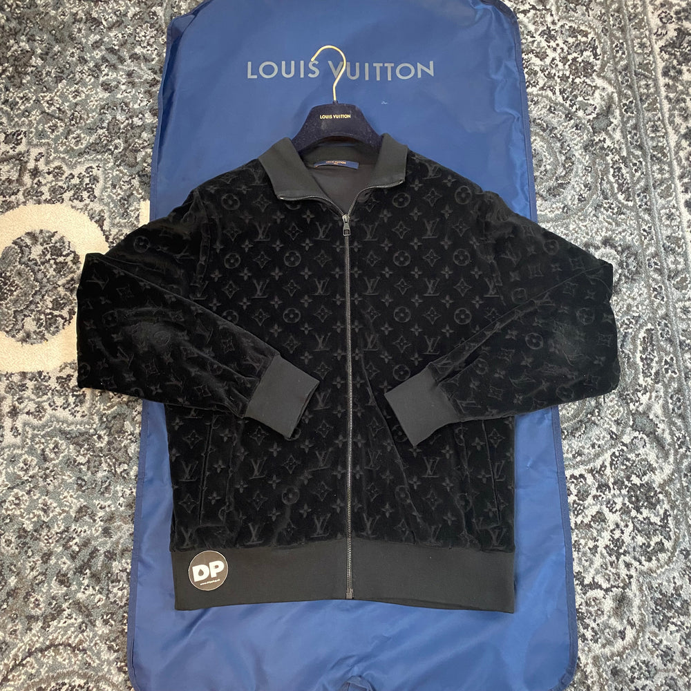 Louis Vuitton Monogram Velour Cotton Track Jacket Nero (Kim Jones 2018)