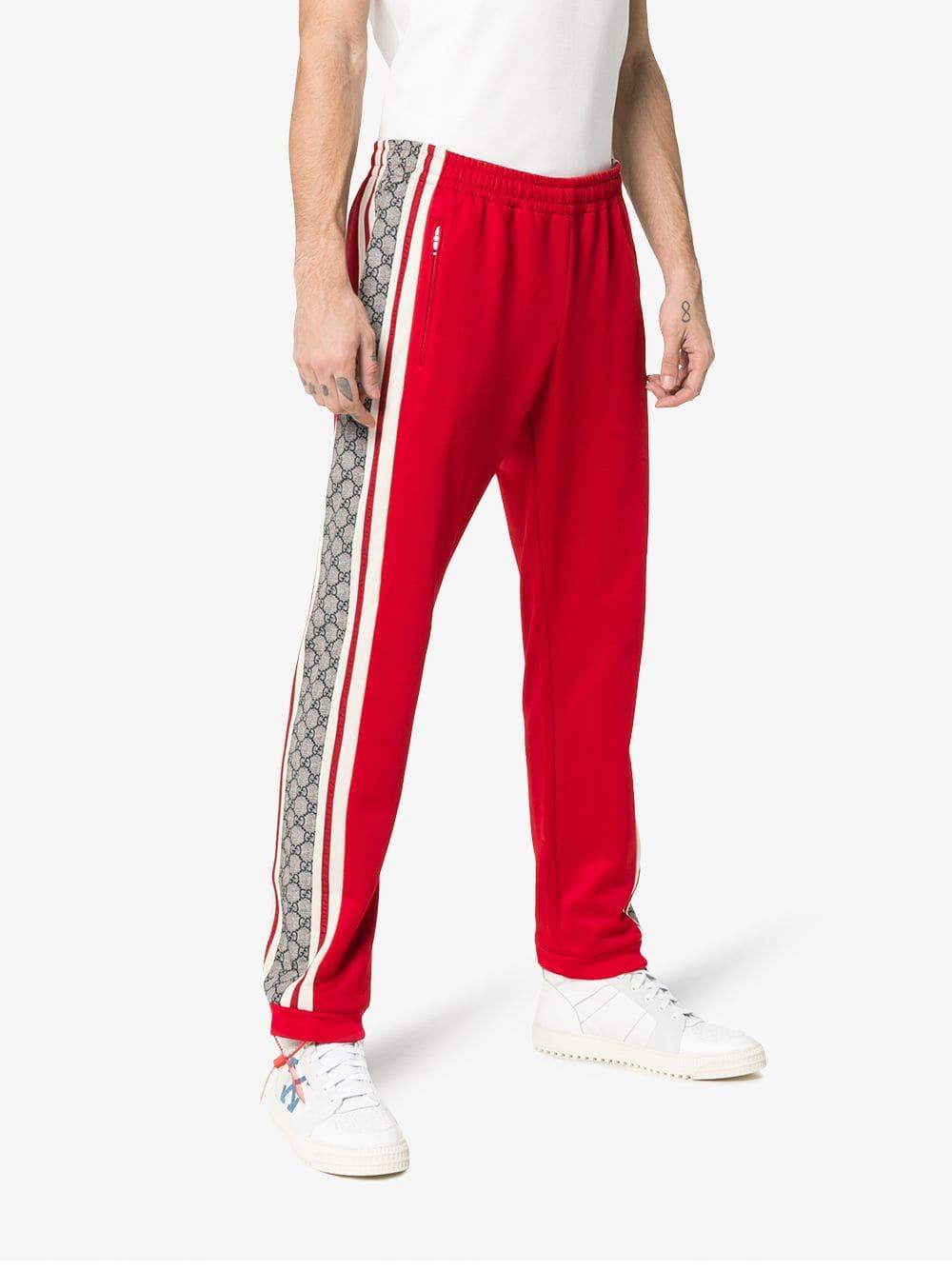 Pantaloni da corsa Gucci in jersey tecnico rosso