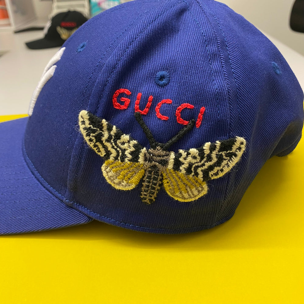 Casquette de baseball Gucci NY Butterfly bleue