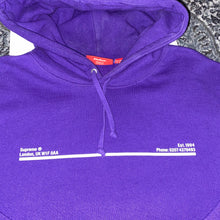 Load image into Gallery viewer, Supreme Hooded Sweatshirt Purple London FW20
