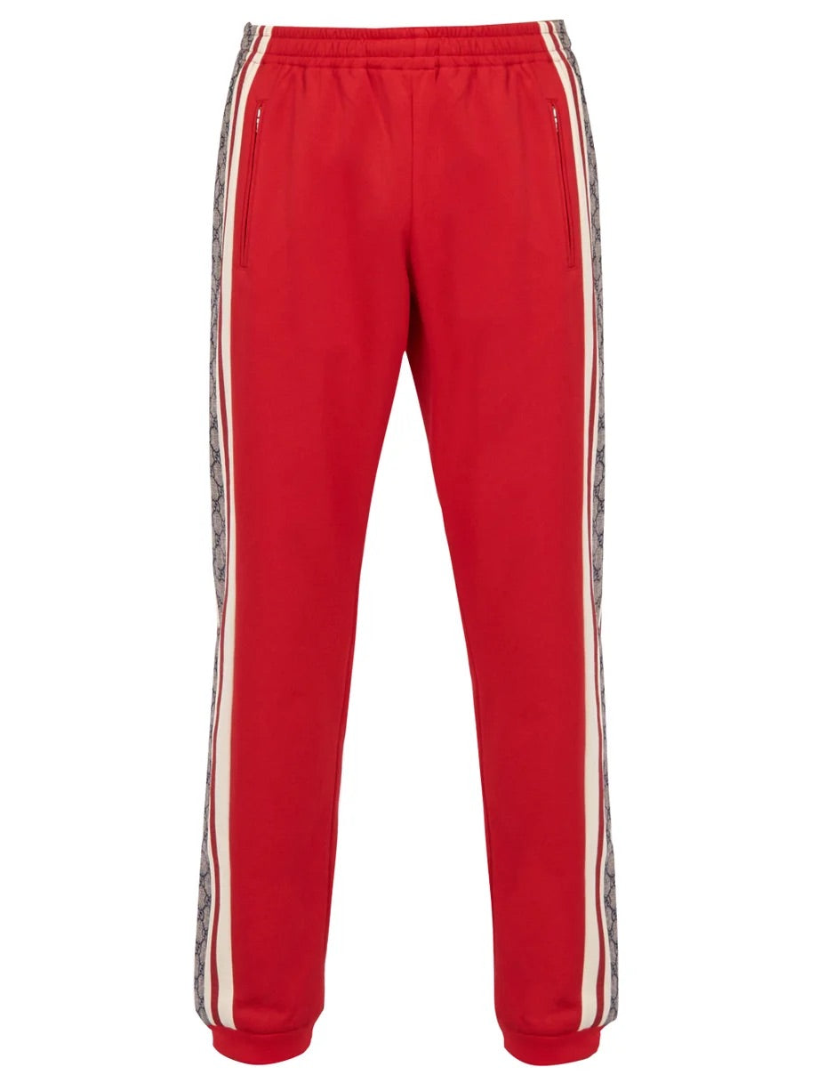 Pantaloni da corsa Gucci in jersey tecnico rosso